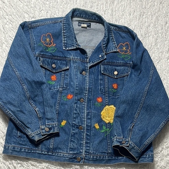 ROCK CREEK VINTAGE EMBROIDERED WOMENS DENIM JACKET, SIZE 3X - Picture 6 of 11